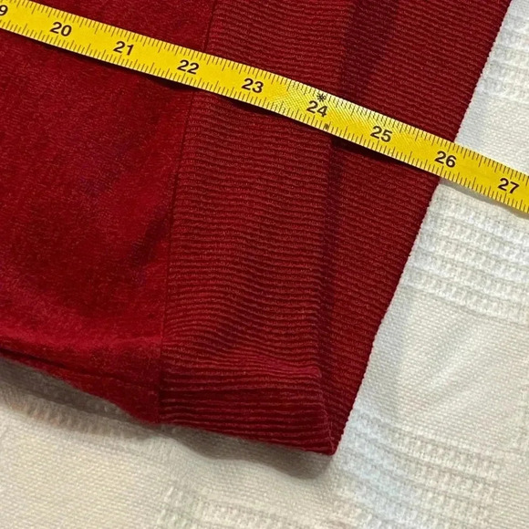 Gorgeous Red Marled Soft Tie Long Sleeve Sweater - Picture 2 of 7